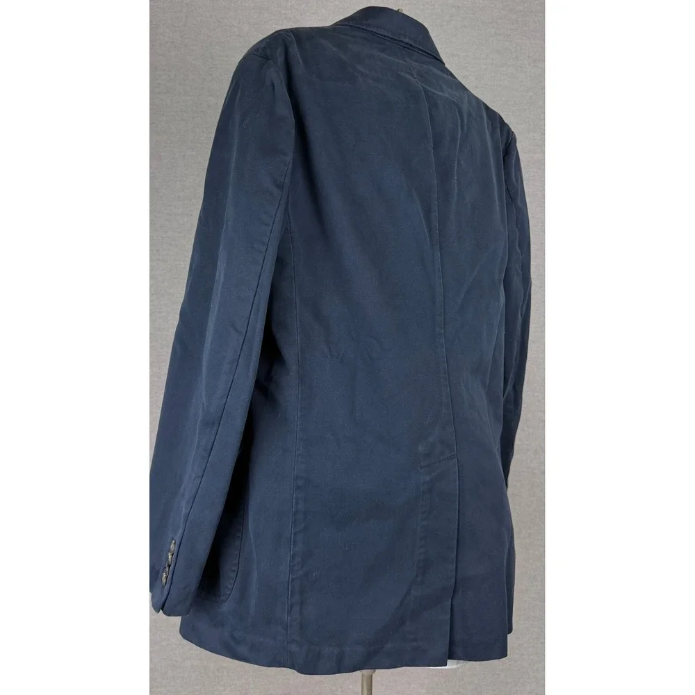 Polo Ralph Lauren Vintage Navy Blue Cotton Twill 3-Button Blazer Sport Coat M